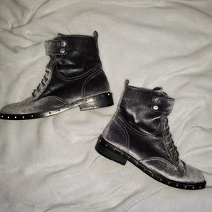 Vince Camuto Velvet Combat Boots